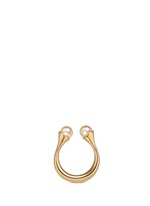 Main View -Click To Enlarge 'Darcey' Swarovski pearl open brass ring