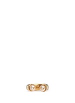 Figure View -Click To Enlarge 'Darcey' Swarovski pearl open brass ring