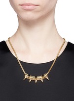 Figure View -Click To Enlarge 'Love Thorn' crystal spike bar chain necklace