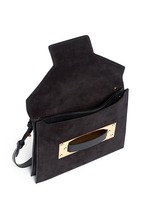 Detail View -Click To Enlarge 'Milner Double' leather suede combo shoulder bag