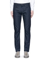Detail View -Click To Enlarge 'Gunnison' dark indigo slim cotton jeans