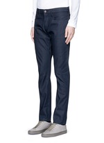 Front View -Click To Enlarge 'Gunnison' dark indigo slim cotton jeans