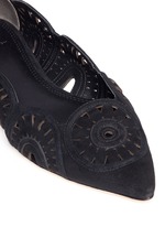 Detail View -Click To Enlarge 'Leyla' floral lasercut suede flats