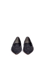 Front View -Click To Enlarge 'Leyla' floral lasercut suede flats
