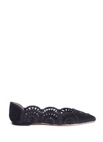 Main View -Click To Enlarge 'Leyla' floral lasercut suede flats