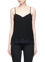 Main View -Click To Enlarge 'Sakshee' scalloped lace hem crepe camisole