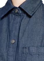 Detail View -Click To Enlarge 'The Jackie' frayed hem belted denim dress