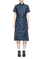 Main View -Click To Enlarge 'The Jackie' frayed hem belted denim dress