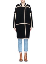 Main View -Click To Enlarge Contrast trim wool-cashmere coat