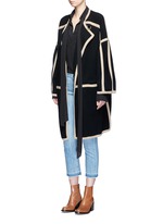 Figure View -Click To Enlarge Contrast trim wool-cashmere coat