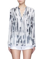 Main View -Click To Enlarge 'Cascade' ink print silk georgette shirt