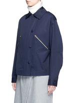Front View -Click To Enlarge Zip pocket technical parka jacket
