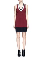 Main View -Click To Enlarge 'Ainsley' sport stripe V-neck sweater knit dress