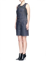 Front View -Click To Enlarge Denim dungaree rompers
