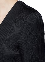 Detail View -Click To Enlarge 'Muan' floral cloqué wool-silk maxi coat