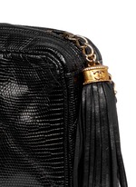 Detail View -Click To Enlarge Vintage Chanel small lizard leather crossbody camera bag