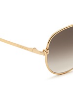Detail View -Click To Enlarge Herringbone chain rim metal aviator sunglasses