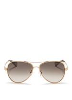 Main View -Click To Enlarge Herringbone chain rim metal aviator sunglasses