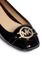Detail View -Click To Enlarge 'Fulton' logo plaque patent leather flats