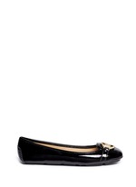 Main View -Click To Enlarge 'Fulton' logo plaque patent leather flats
