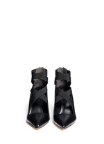 Front View -Click To Enlarge 'Viva' crisscross strappy leather pumps
