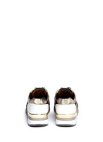 Back View -Click To Enlarge 'Allie' colourblock patchwork leather sneakers