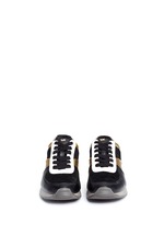 Front View -Click To Enlarge 'Allie' colourblock patchwork leather sneakers