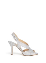 Main View -Click To Enlarge 'Becky' metallic glitter lamé slingback sandals