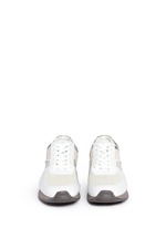 Front View -Click To Enlarge 'Allie' colourblock patchwork leather sneakers