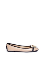 Main View -Click To Enlarge 'Fulton' logo plaque colourblock leather flats