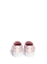 Back View -Click To Enlarge 'Keaton' perforated floral leather slip-ons