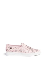 Main View -Click To Enlarge 'Keaton' perforated floral leather slip-ons