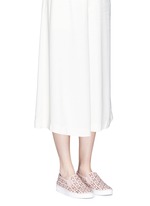Figure View -Click To Enlarge 'Keaton' perforated floral leather slip-ons