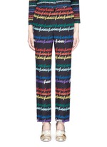 Main View -Click To Enlarge Rainbow print silk pyjama pants