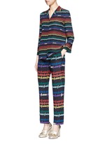 Figure View -Click To Enlarge Rainbow print silk pyjama pants