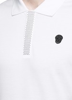 Detail View -Click To Enlarge Logo stud placket polo shirt