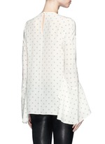 Back View -Click To Enlarge Bell cuff star print silk top
