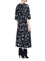 Back View -Click To Enlarge Musical note print midi dress