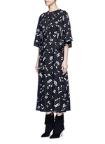 Front View -Click To Enlarge Musical note print midi dress