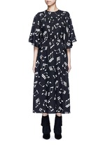 Main View -Click To Enlarge Musical note print midi dress