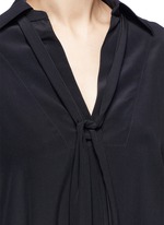Detail View -Click To Enlarge Sash neck tie silk blouse