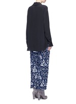 Back View -Click To Enlarge Sash neck tie silk blouse