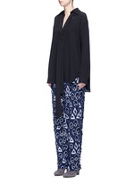 Front View -Click To Enlarge Sash neck tie silk blouse