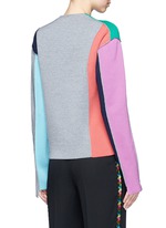 Back View -Click To Enlarge Split colourbock patchwork knit sweater