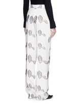 Back View -Click To Enlarge Feather fil coupé wide leg pants