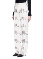 Front View -Click To Enlarge Feather fil coupé wide leg pants