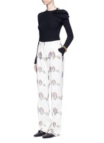 Figure View -Click To Enlarge Feather fil coupé wide leg pants