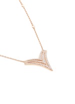 Figure View -Click To Enlarge 'Queen V PM' diamond 18k rose gold necklace