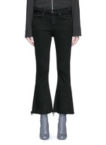 Detail View -Click To Enlarge 'Crop Flare' fray cuff jeans