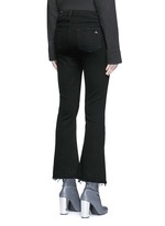 Back View -Click To Enlarge 'Crop Flare' fray cuff jeans
